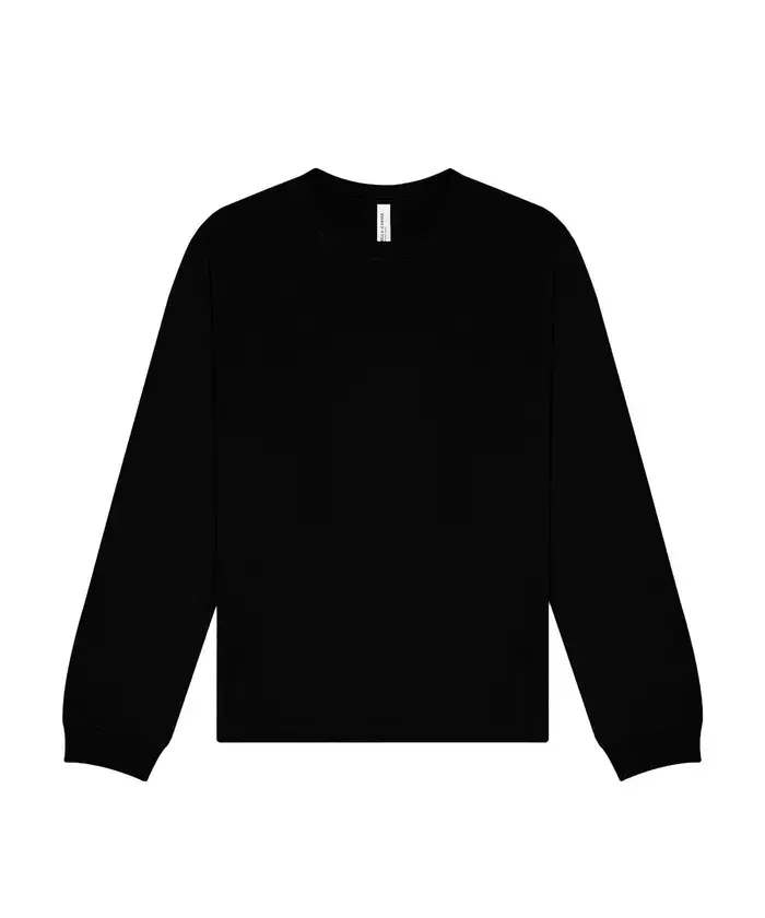 Unisex Long Sleeve Heavy Tee – front, blank (Black)