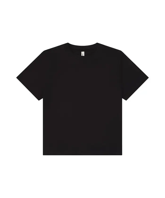 Women’s Heavy Boxy Tee – front, blank (Black)