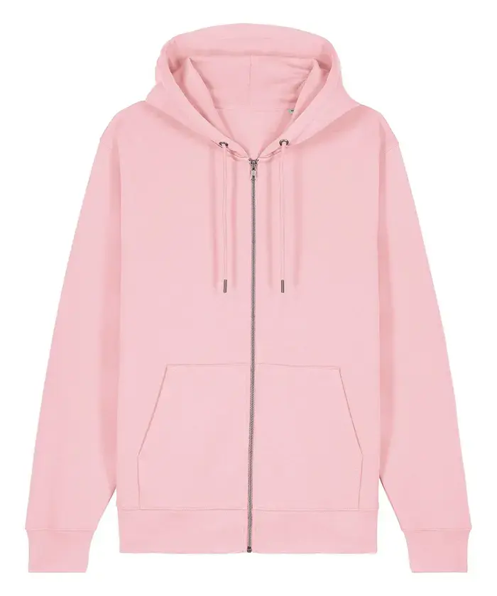 Unisex Cultivator 2.0 Iconic Zip-thru Hoodie Sweatshirt – Cotton Pink